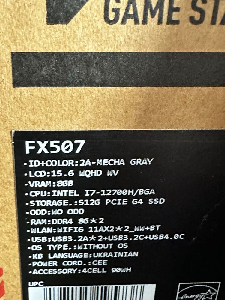 Asus Tuf Gaming F15/ i7 12700/2K WQHD 165hz/Rtx 4060/ssd 512/16gb
