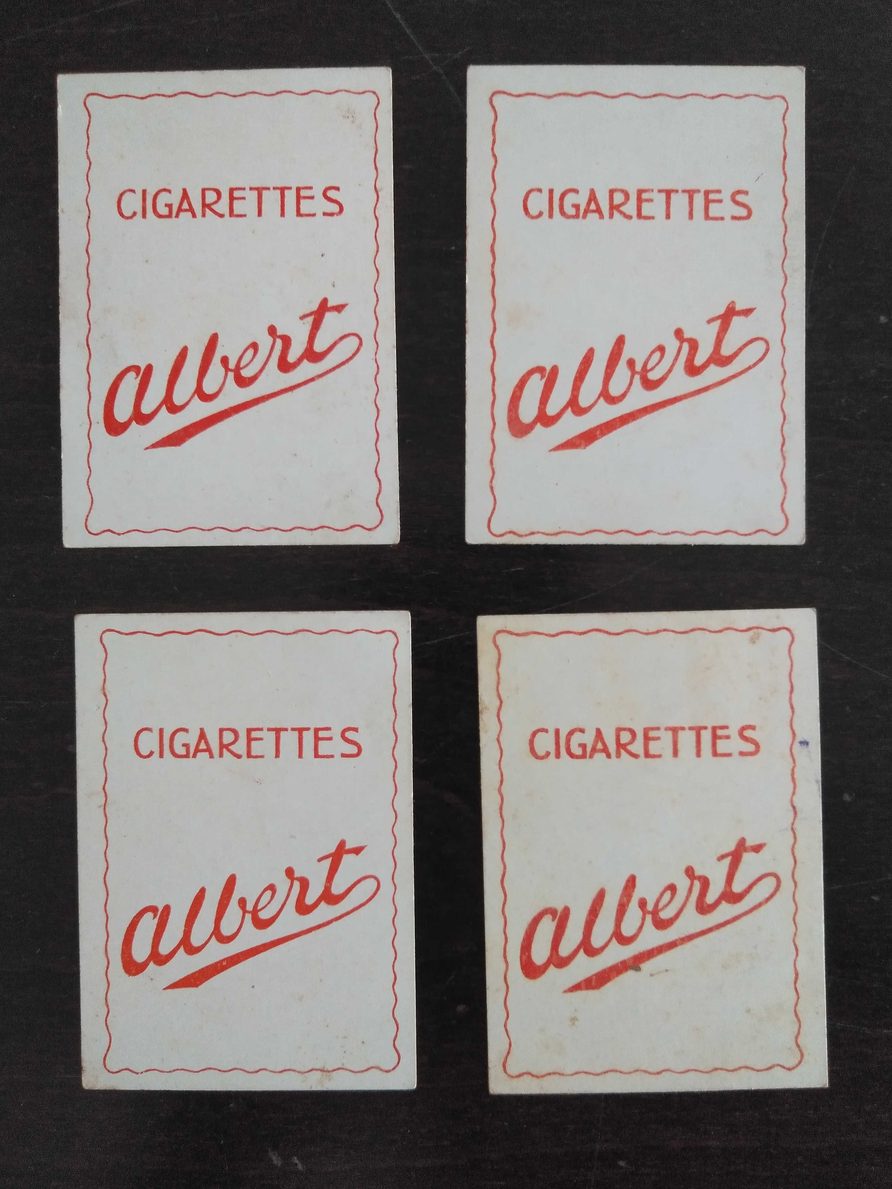 cartas antigas Cigarettes Albert alusivas a países, bandeiras e trajes