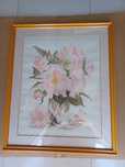 Quadro pintado à mão com flores - Ano de 1993