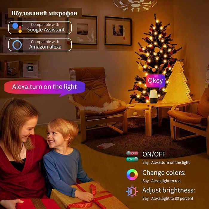 Казковий нічник, розумна WiFi гірлянда, 10 м 66 ліхтариків, подарунок