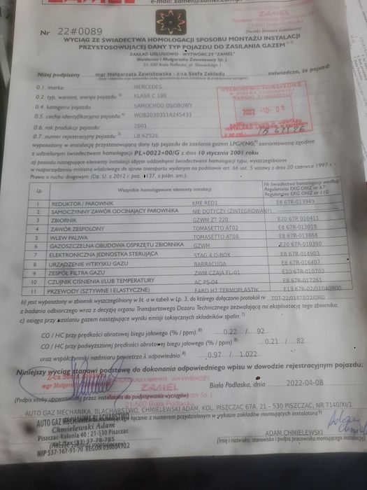 Instalacja LPG STAG 4  2032r