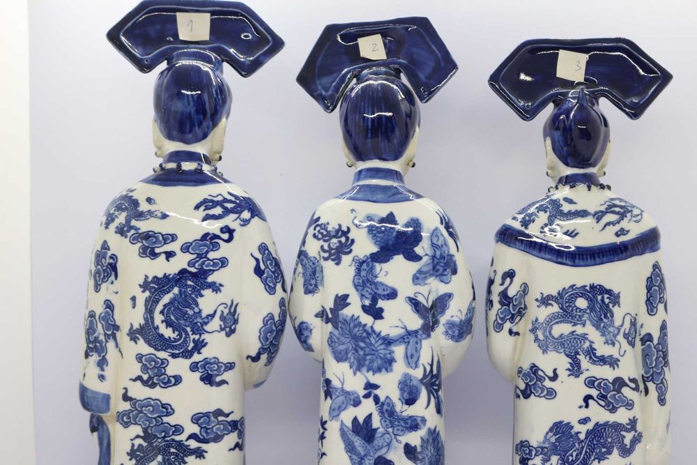 3 Dignatárias Escultura Porcelana Chinesa séc. XIX
