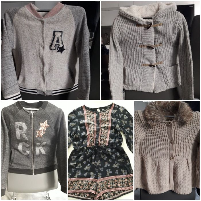 Zestaw ubranek dla dziewczynki bluza sweterek rozm 128