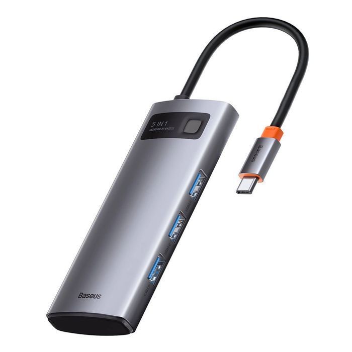 Baseus 5w1 HUB USB C - USB C PD 100W / HDMI 4K 30Hz / 3x USB 3.2 Gen 1