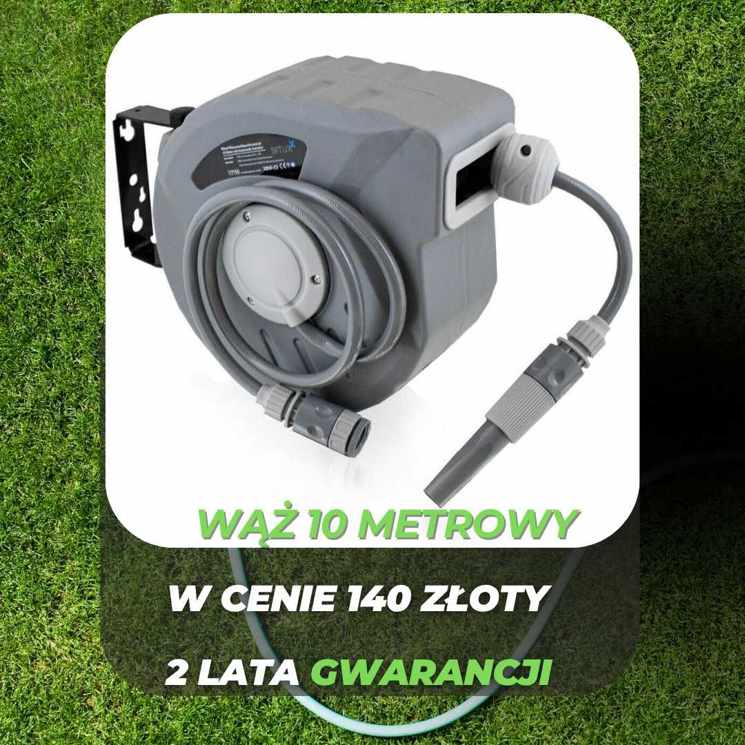 wąż ogrodowy z automatycznym zwijaniem wąż ogrodowy na zwijaku - Nowy!