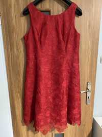 czerwona elegancka sukienka rozmiar 46