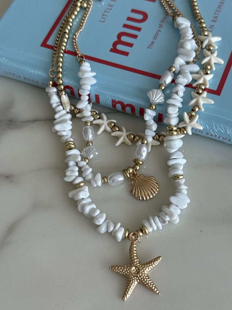 Colares praia inspiração white and gold new summer