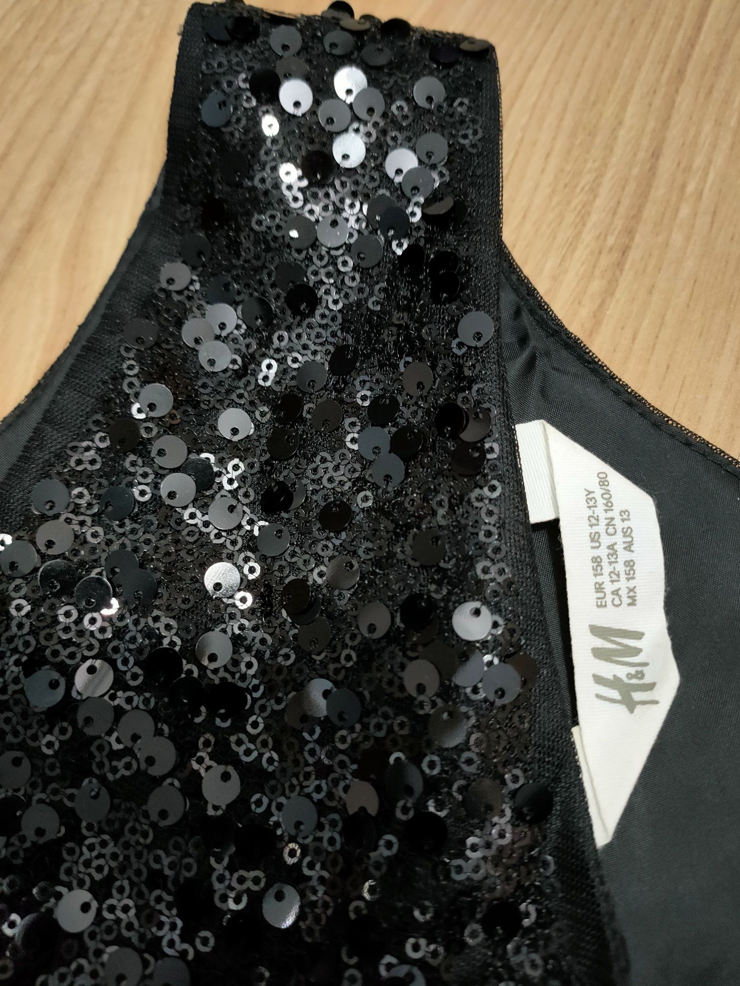 H&M nowa suknia sukienka wizytowa na uroczystości tiul cekiny na 158