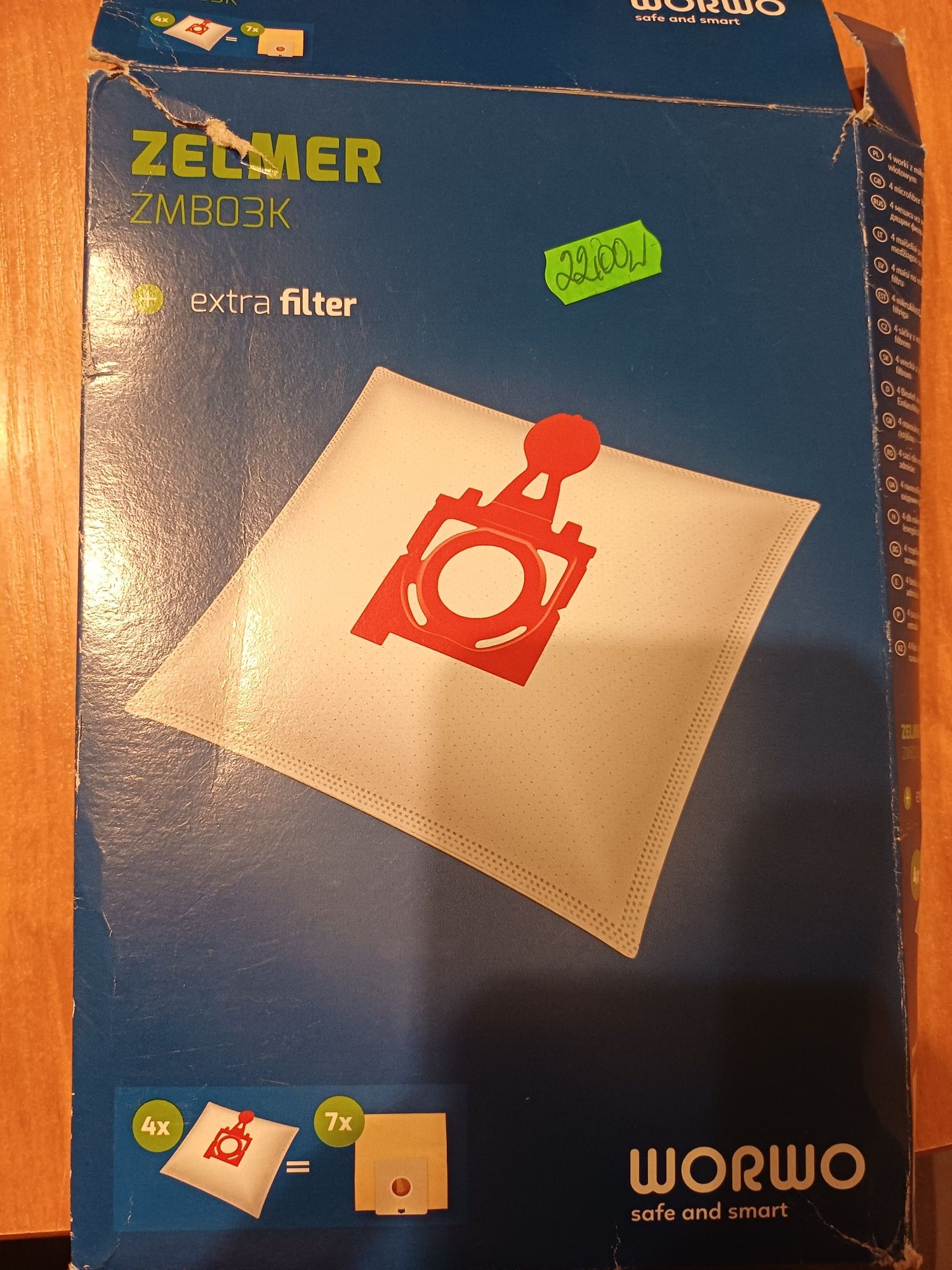Worki do odkurzacza Zelmer 8 szt Jedne  ZMB02 a drugie ZMBO3K