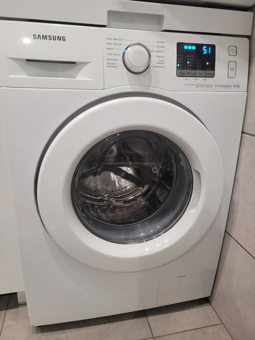 Pralka Samsung WF80F5E0W2W 8kg EcoBubble uszkodzone łożysko ale działa