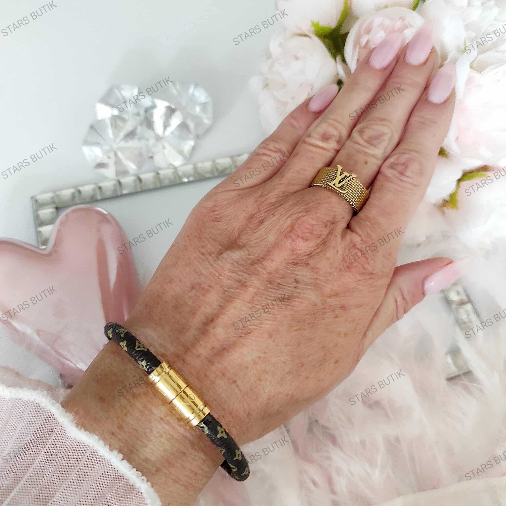 Bransoletka LV zapięcie na magnes czekolada  epileather stal 316L cudo