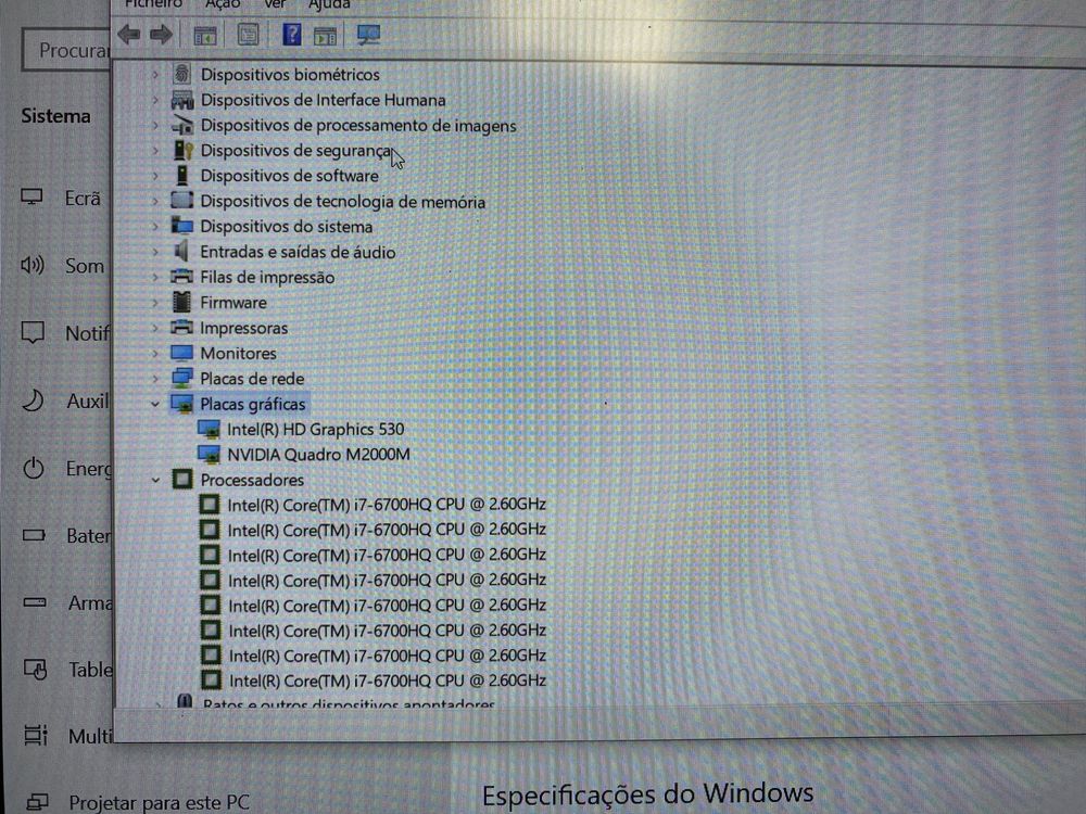 Portatil HP Zbook 15 i7 32Gb 256GB M2000M