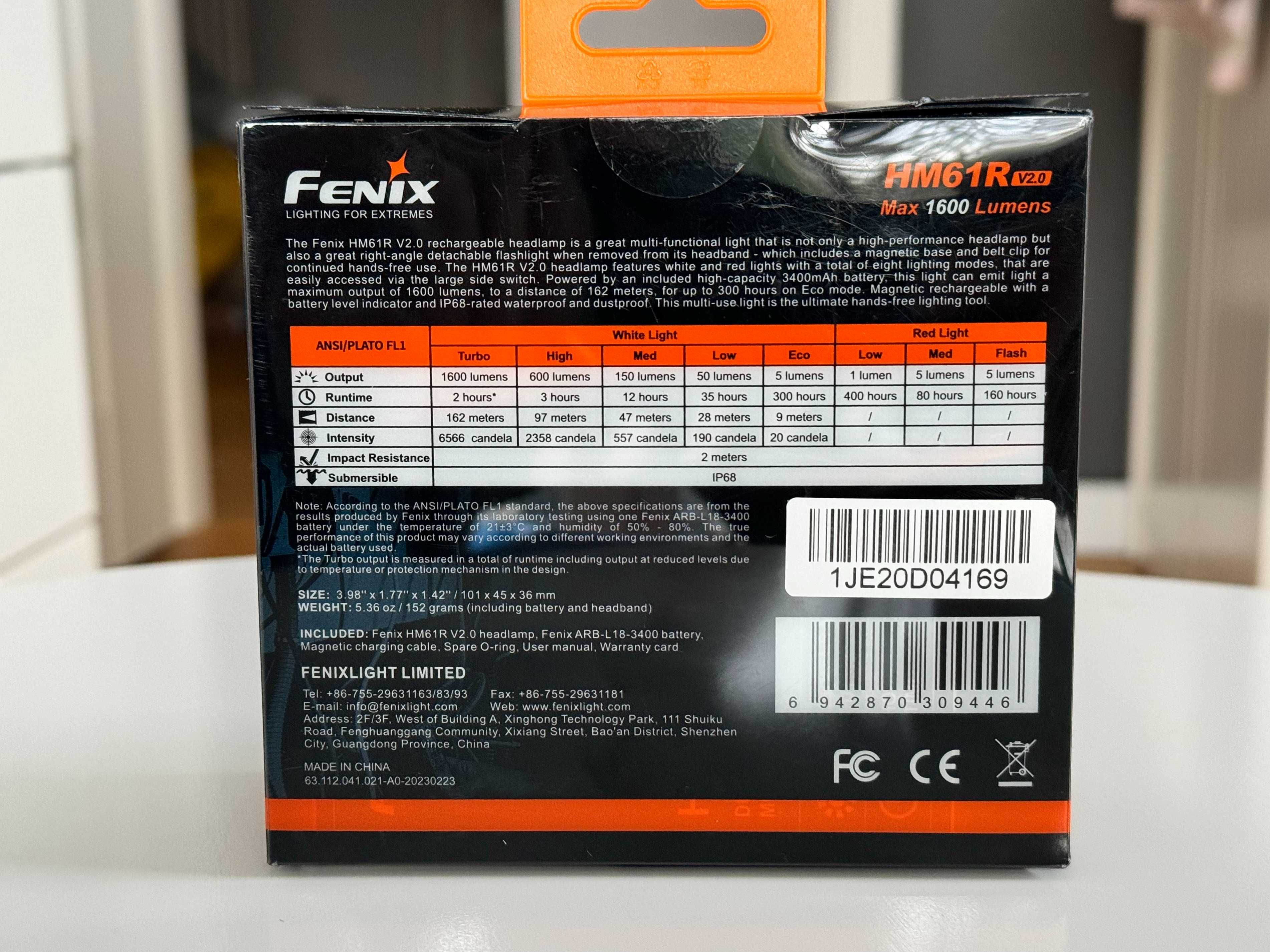 Latarka Fenix HM61R V2.0 czołowa 1600Lumenów z Akmulatorem 3400mAh