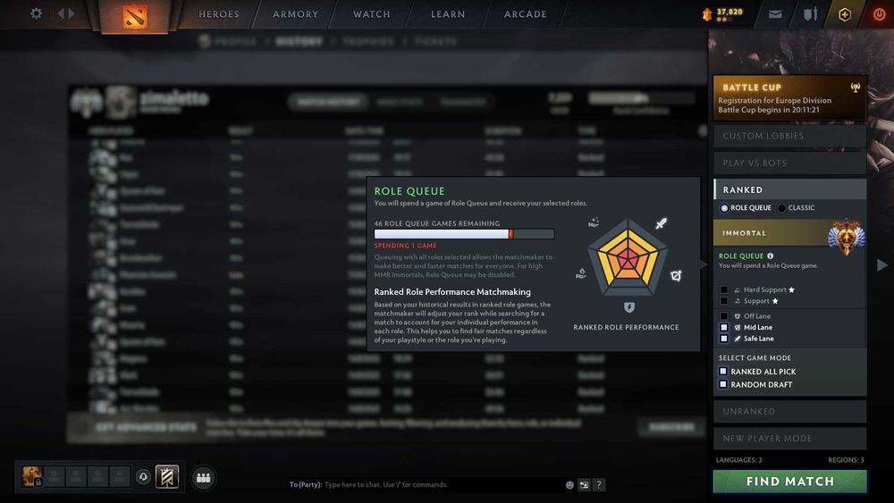 Dota 2 account Дота 2 аккаунт 7420 mmr rank Immortal - Титан