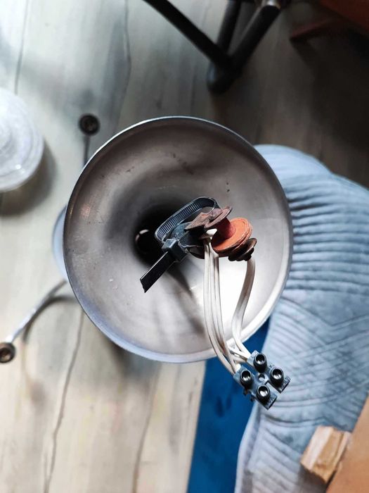 Art deco,niklowany mosiężny żyrandol