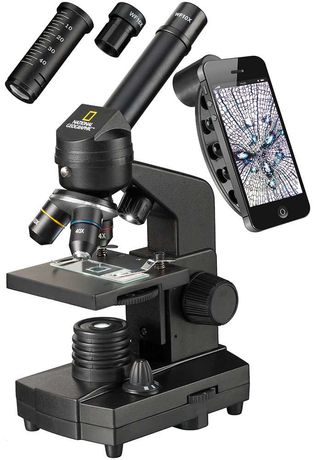 Mikroskop Bresser National Geographic 40–1280 z uchwytem do smartfonu