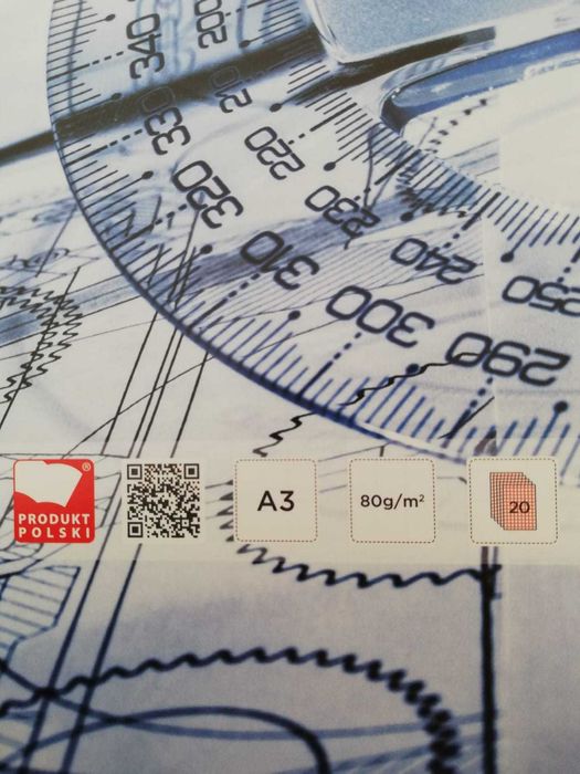 Blok milimetrowy A3 gramatura 80g/m3 Interdruk 20 kartek