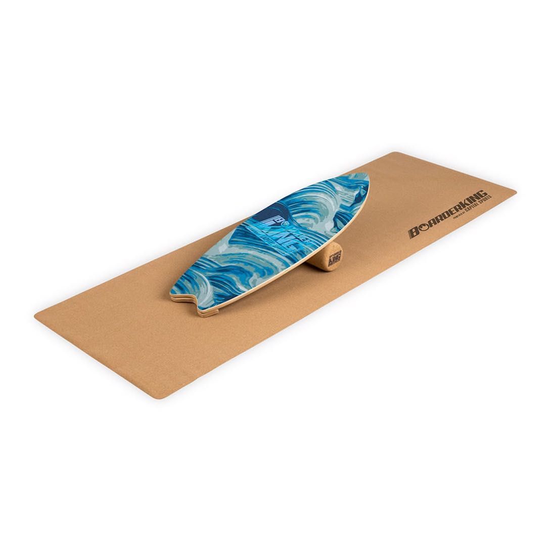 Баланс-борд BoarderKING Indoorboard Wave,мат, ролик, дерево/пробка