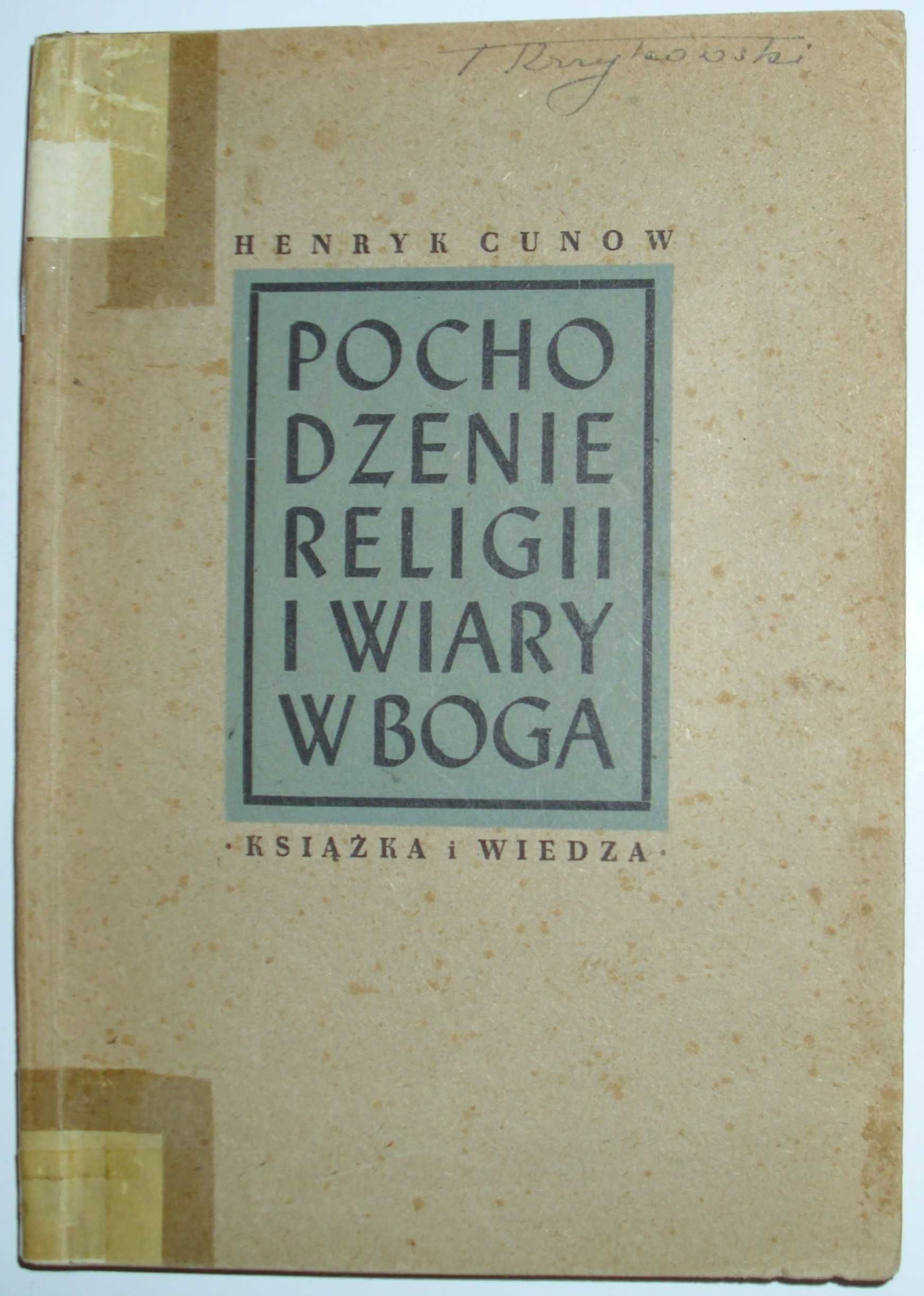Unikat PRL, 1950 r.: Henryk Cunow „Pochodzenie religii i wiary w boga”