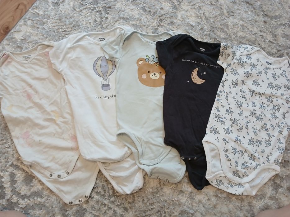 Body krótki rękaw 92/98 zestaw komplet 5szt
