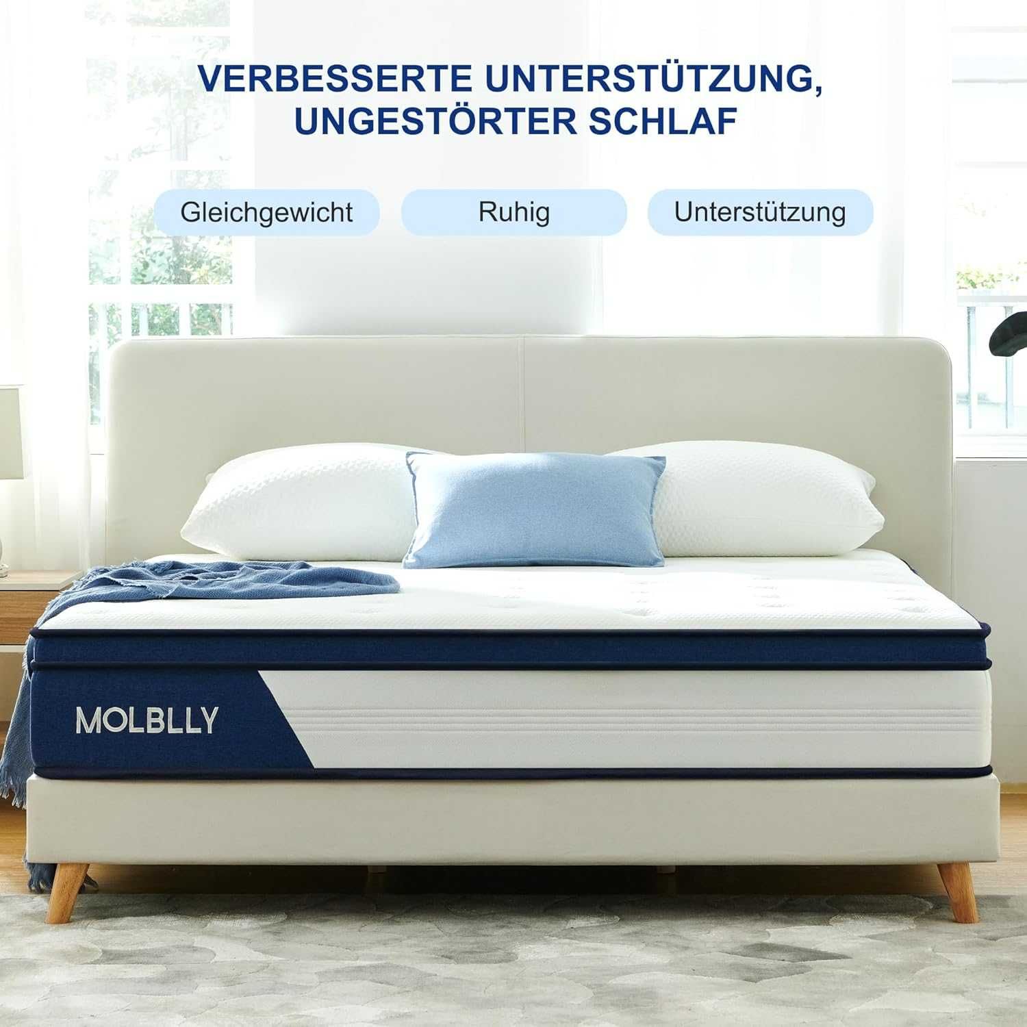 Materac Molblly 160 x 200 cm, 7 stref,  H3, Oeko-Tex, wysokość 20 cm