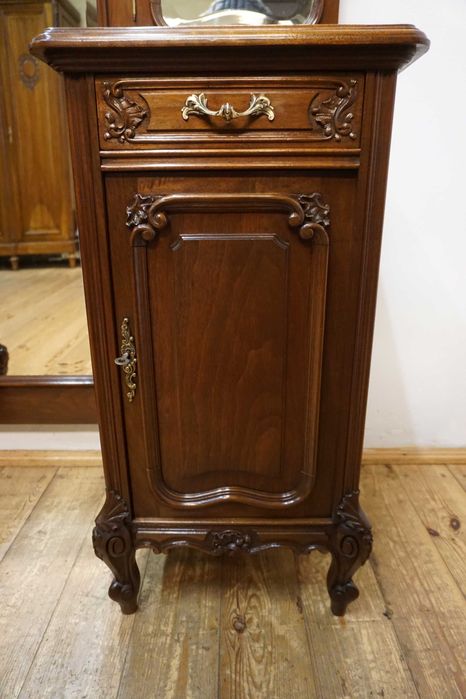 STARA TOALETKA LUSTRO z szafkami uchylne lustra fazowane