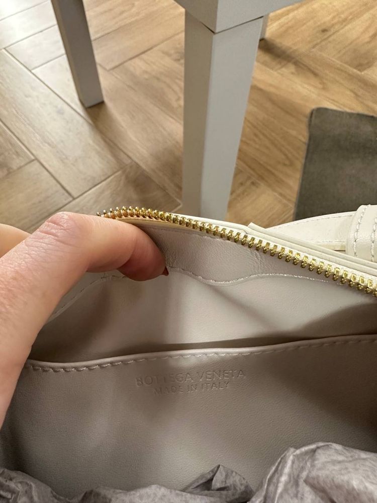 Сумка bottega veneta біла комплект