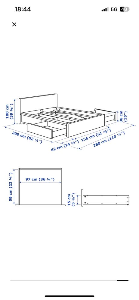 Łóżko Ikea Malm 140x200