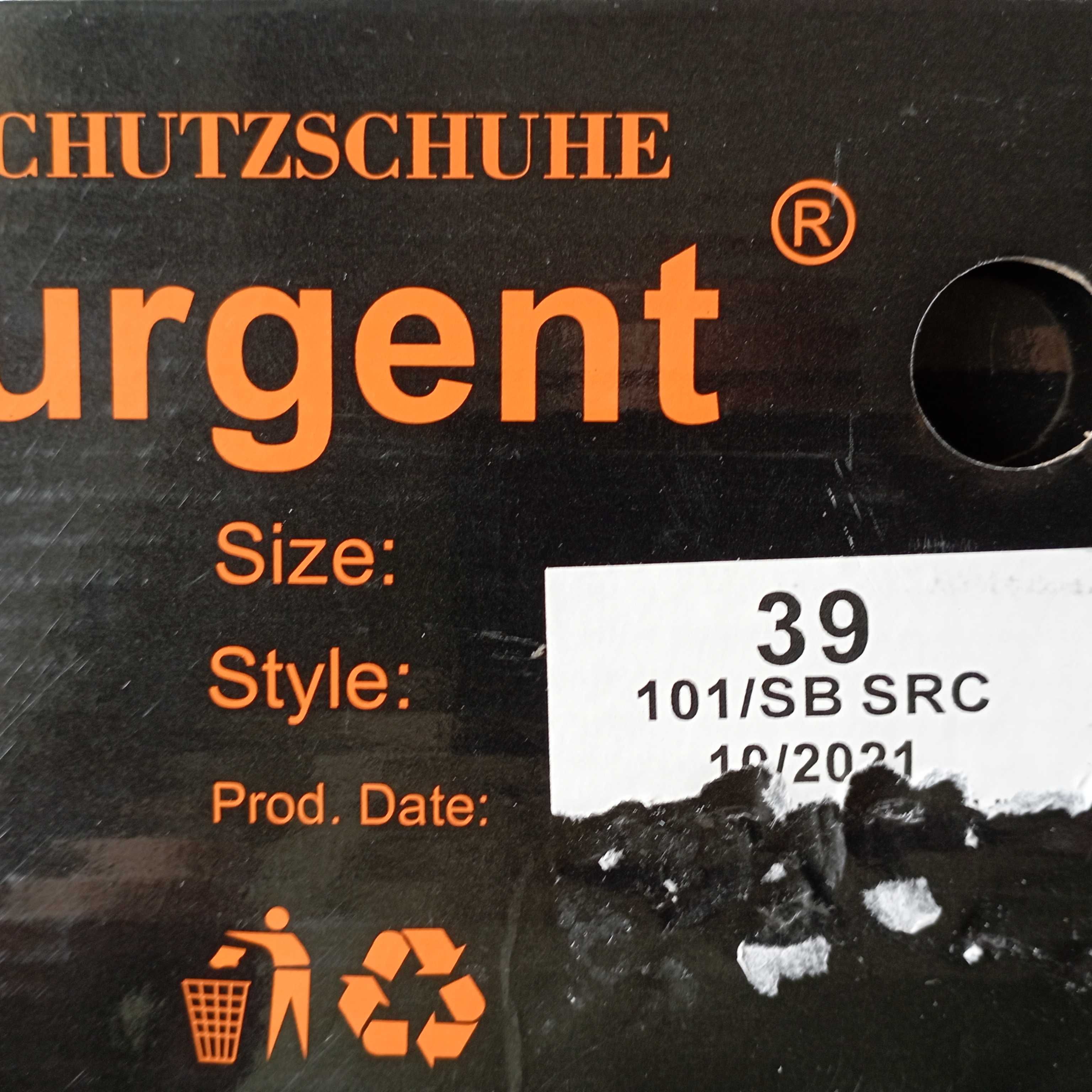 BUTY  robocze  URGENT 101 SB Roz. 39