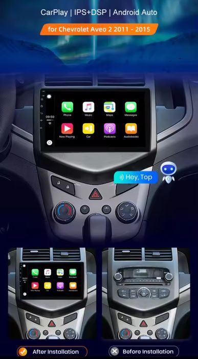 Rádio Android Carplay Chevrolet Aveo 2011 a 2014 GPS wifi BT NOVO