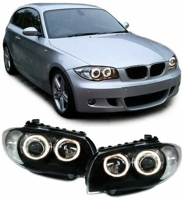 Faróis dianteiros Angel Eyes para BMW Série 1 E81 E82 E87 E88