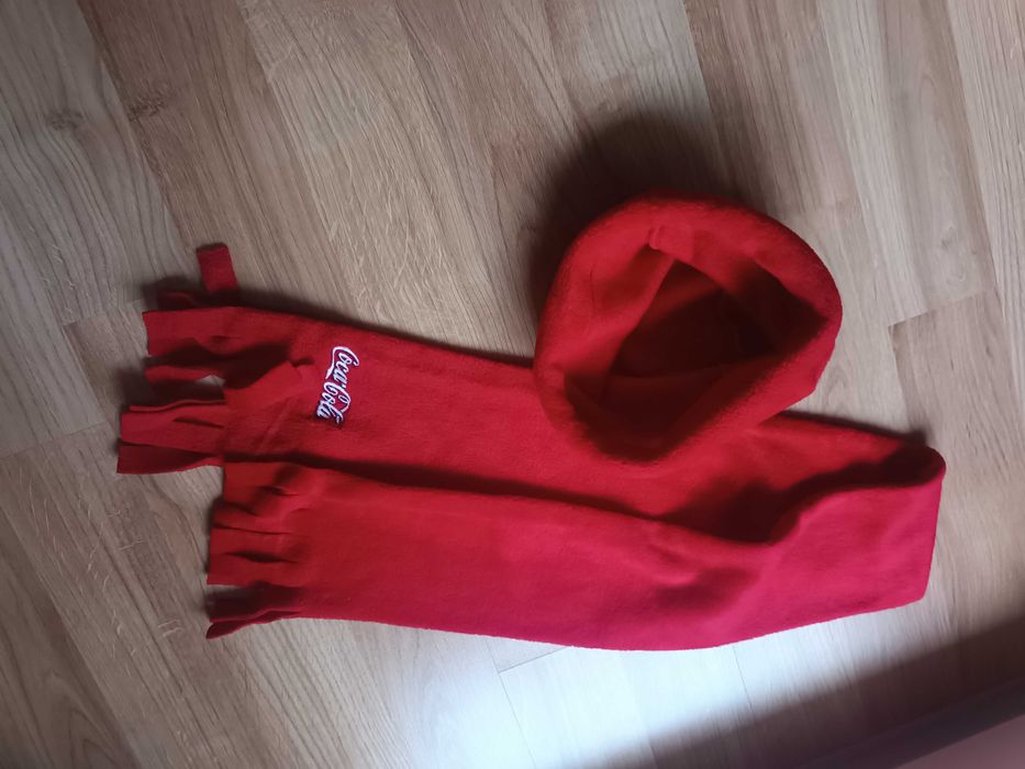 Czapka i szalik z polaru, Coca-Cola, rozmiar uniwersalny