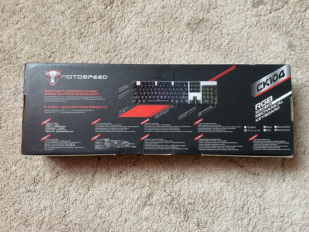 Клавиатура Motospeed CK104 Outemu Red RGB Silver