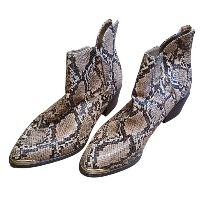 Buty Anna Field Botki Krótkie Kozaki Wzór Skóra Węża 39