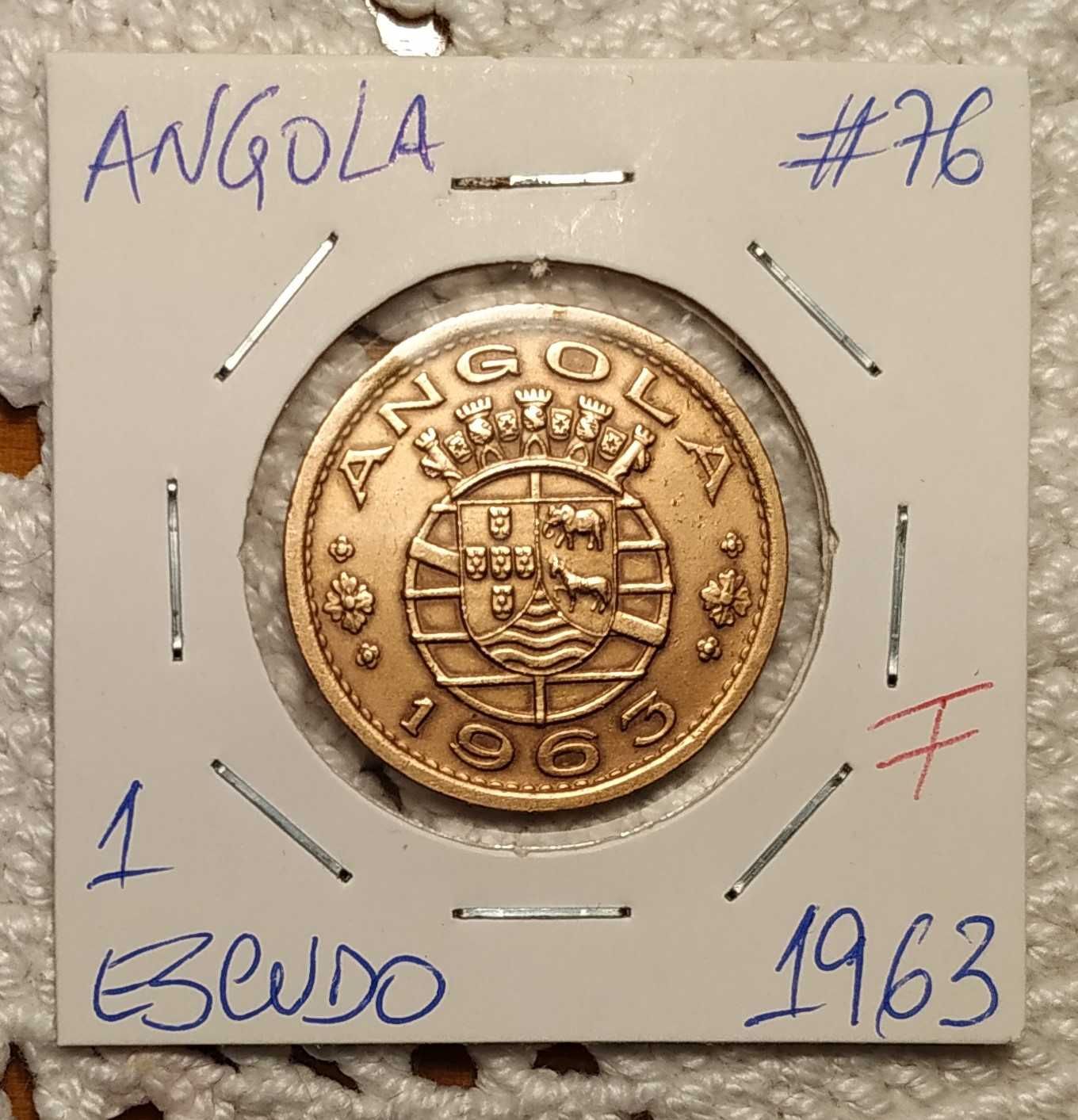 Angola - moeda de 1 escudo de 1963