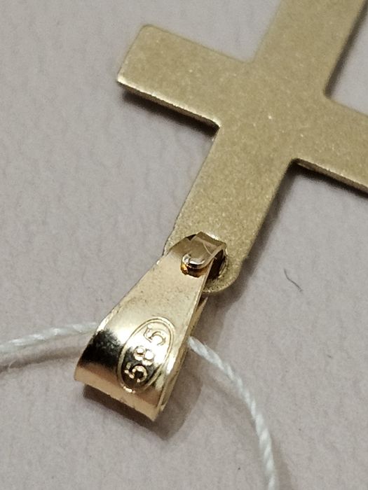 Złota zawieszka na łańcuszek krzyżyk celebrytka ślub au złoto 585 14