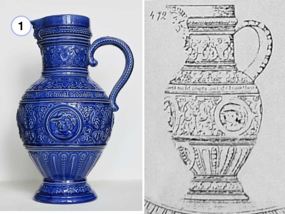 Ваза Антикваріат Німеччина Вестервальд 19-те сторіччя 3 предмети