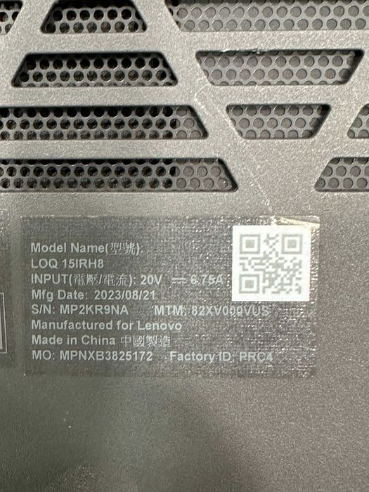 Lenovo LOQ 15IRH8 i5-13420H RTX 2050 DDR5 16GB  Не Рабочий На запчасти