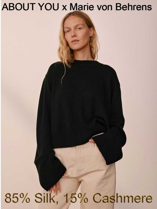 Премиум свитер About You x Marie Von Behrens, оверсайз. Шелк+кашемир