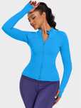 Bluza Sportowa Rozpninana Slim Fit Z Otworami Na Kciuki Niebieska M 38