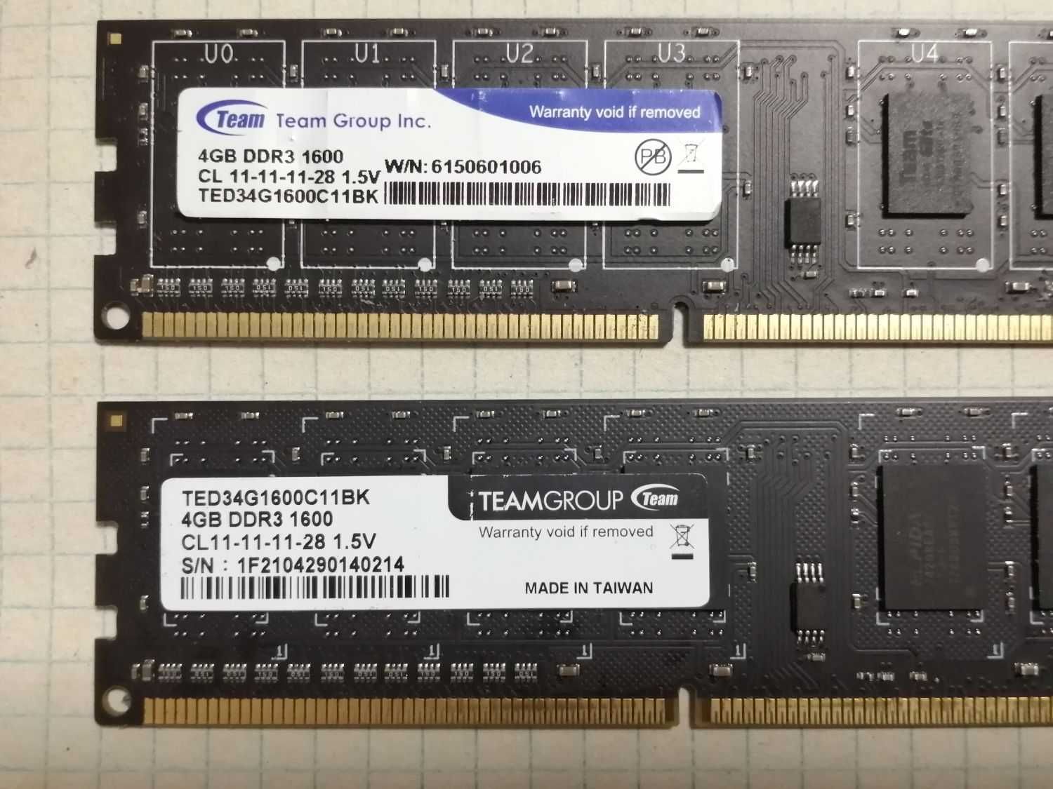 ОЗУ 8Gb оперативная память TEAMGROUP 1600MHz PC3-12800 2x4Gb 1.5V