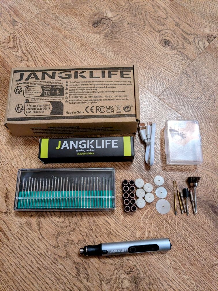 Акумуляторний міні гравер JangKlife Е108 + набір, дремель