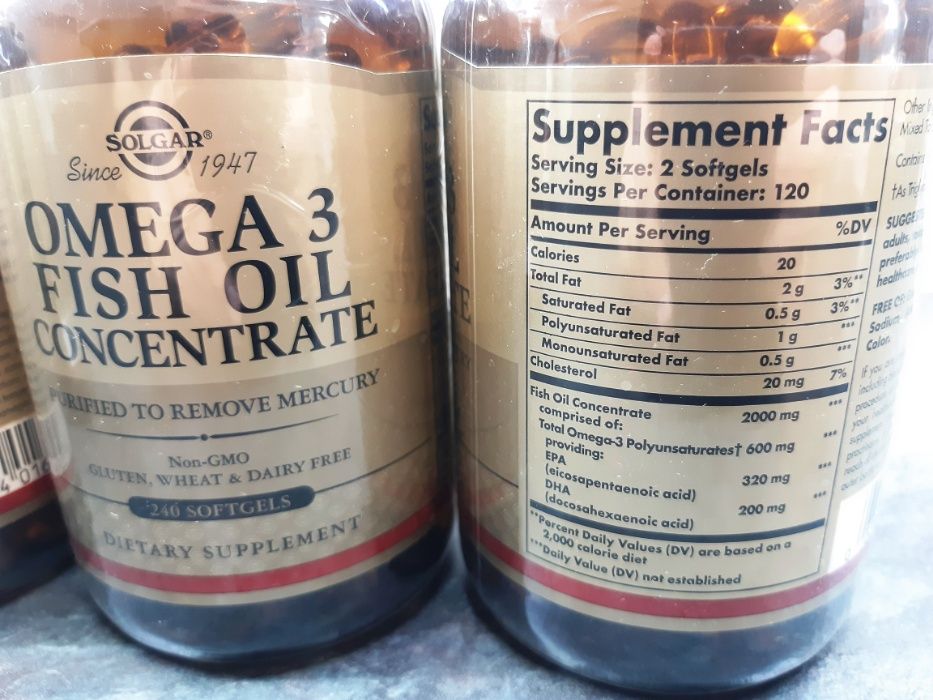 Solgar, Omega-3 Concentrate (240 капс.), Солгар омега-3 концентрат