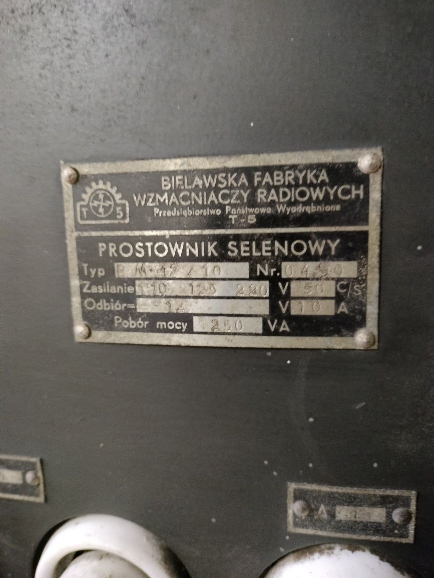 Polski prostownik selenowy 6v 12v 24v  Bielawska Fabryka Polmozbyt FSO