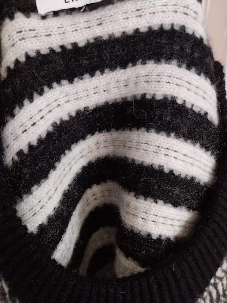 Camisola inverno | preto e branco | 60% lã | Galeries Lafayette