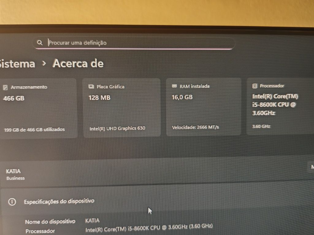 Desktop PC Intel 8600k