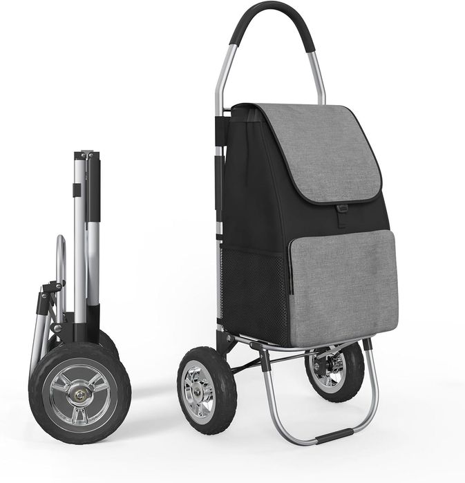 Wózek na zakupy, duże koła, wózek na zakupy, składany, 50 l