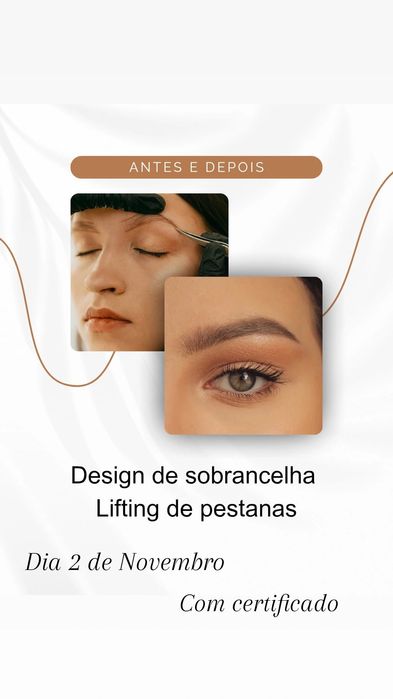 Formação de design de sobrancelhas e Lifting de Pestanas