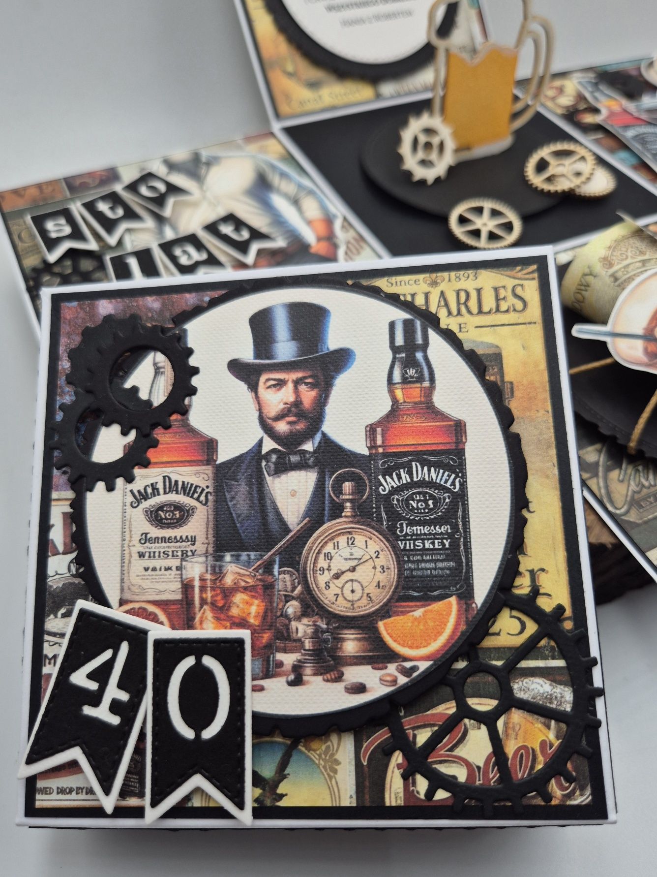 Exploding box 40-stka urodziny mężczyzna super prezent dowolna cyfra