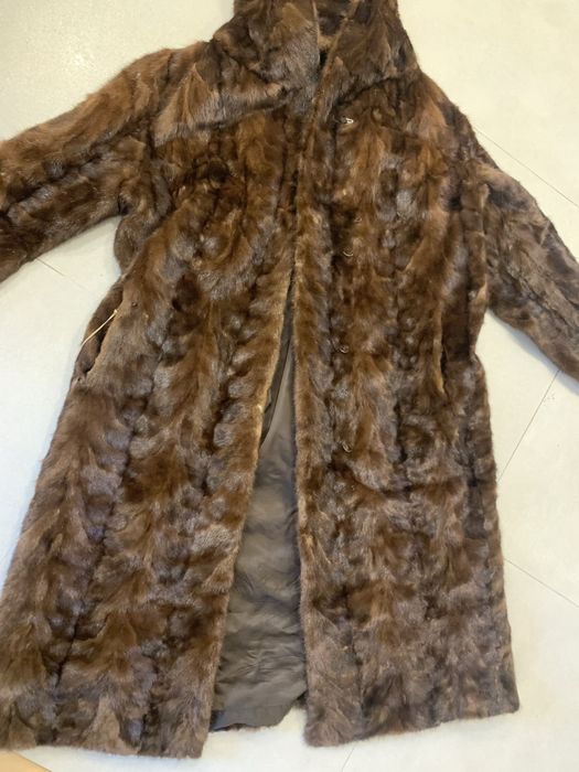 Futro z norek norki czekoladowe m/l